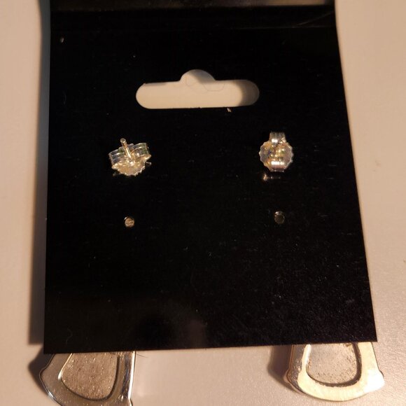 Silver Sparkle Drop Earrings - Picture 3 of 3